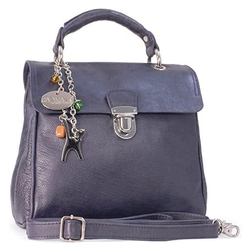 Catwalk Collection Handbags - vera pelle - borsa a tracolla/borse a mano/spalla/con una cinghia regolabile e rimovibile - con ciondolo a forma di gatto - pandora - rosso