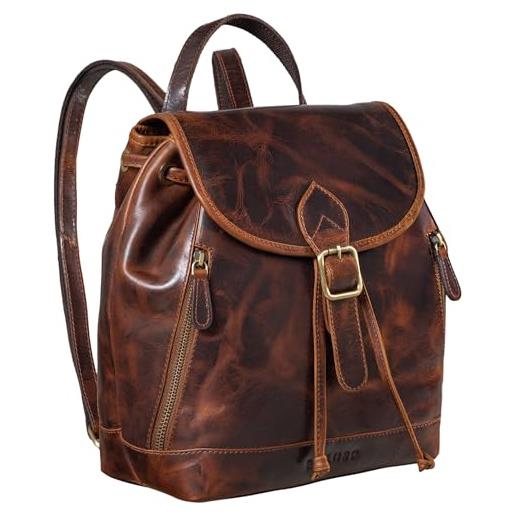 STILORD 'allison' zaino elegante donna pelle daypack vintage backpack zainetto borsa a tracolla pratico elegante borsa da viaggio zaino da lavoro in cuoio autentico, colore: calais - marrone