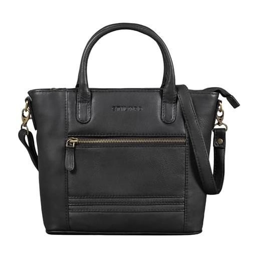 STILORD 'meghan' borse donna pelle vintage borsa a tracolla piccola elegante borsetta cuoio pochette per la sera discoteca party in vera pelle, colore: nero