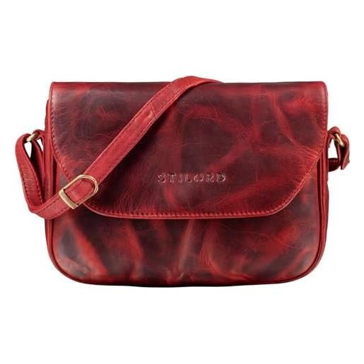 STILORD 'esther' vintage borsetta donna in pelle vera borsa piccola vintage con tracolla clutch pochette classica in cuoio, colore: kara - rosso