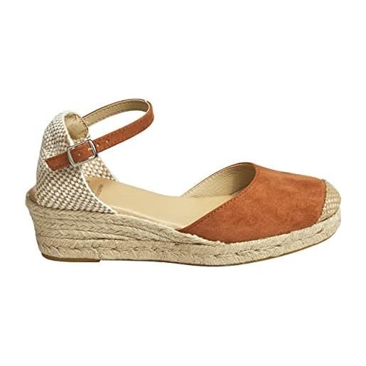 NOESLOMISMO BY DILEMA no es lo mismo - sandali o espadrilles di iuta con zeppa per donna | plateau 3 corde sparto con fibbia e punta chiusa | colore sabbia, verde, rosso, rosa, blu marino