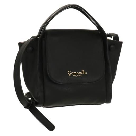 Camomilla milano borsa a mano donna, con tracolla, similpelle, collezione click couture, taglia s, colore nero