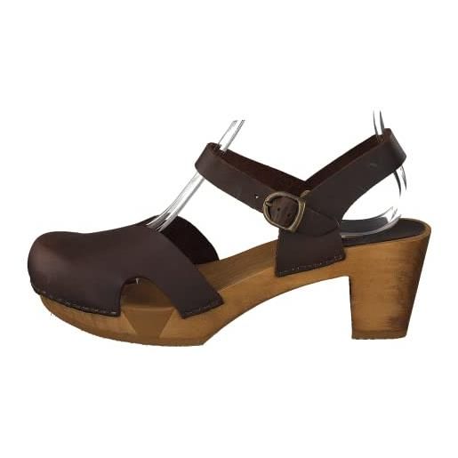 Sanita matrix | sandali originali fatti a mano | calzature in legno flessibili per donna | sandali con cinturino alla caviglia| nero | 38 eu