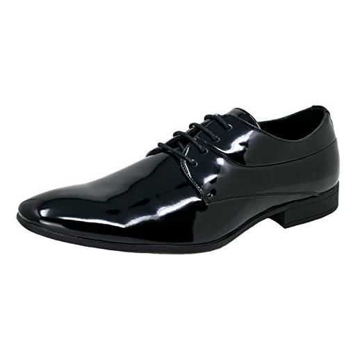 Smokies uomini scarpa da sposa oliver sintetico scarpa elegante in vernice con imbottitura in pelle (47 eu, nera)