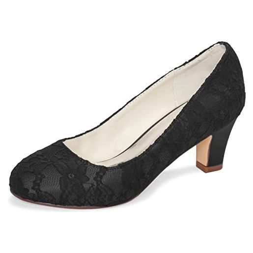 Emily Bridal scarpe da sposa silk women like satin stiletto heel pompe chiuse chiuse (eu41, rosso)