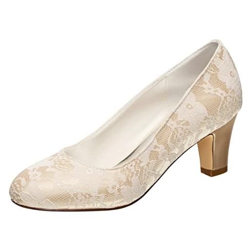 Emily Bridal scarpe da sposa silk women like satin stiletto heel pompe chiuse chiuse (eu37, blu)