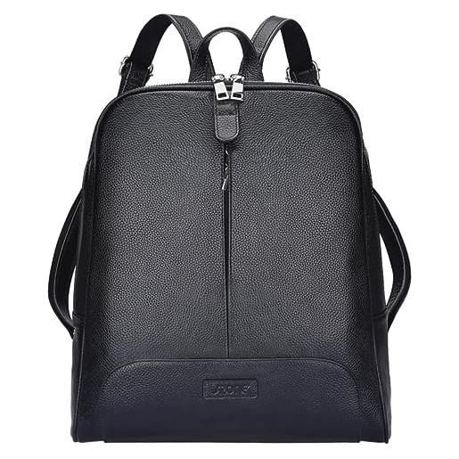 S-ZONE donna zaino borsa portacomputer 14 inch in vera pelle zaino causale viaggio borsa