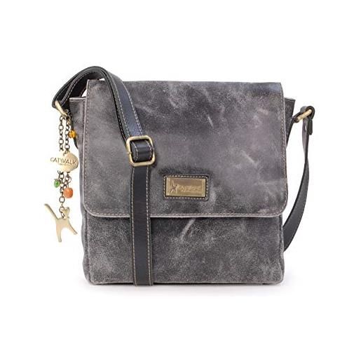 Catwalk Collection Handbags - vera pelle - medio borsa a tracolla/borse a mano/messenger da donna - per tablet/i. Pad - sabine m - marrone