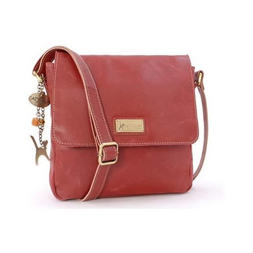 Catwalk Collection Handbags - vera pelle - medio borsa a tracolla/borse a mano/messenger da donna - per tablet/i. Pad - sabine m - rosso