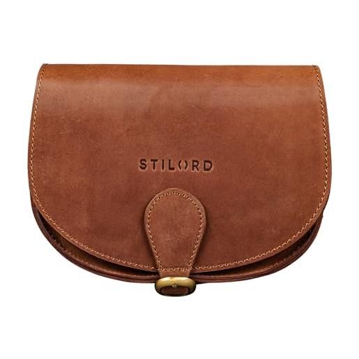 STILORD 'helena' borsa a tracolla pelle da donna elegante borsetta borsa mano handbag borse da sera classic cuoio vintage, colore: veleta - marrone