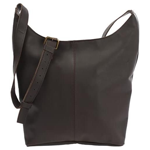 LECONI borsa a tracolla grande donna borsa a spalla borsa di pelle borsa practica bucket bag in stile vintage borsa da donna shopper borsa in vera pelle 34x34x11cm fango le0055-wax
