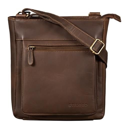 STILORD 'kaja' borsa cuoio donna vintage piccola borsa a tracolla vintage borse da sera borse pochette elegante borsetta da lavoro per i. Pad 9,7 pollici pelle autentica, colore: larino - marrone