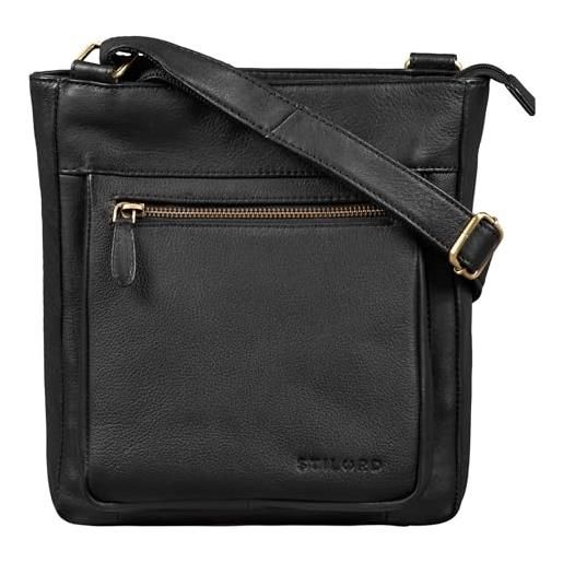STILORD 'kaja' borsa cuoio donna vintage piccola borsa a tracolla vintage borse da sera borse pochette elegante borsetta da lavoro per i. Pad 9,7 pollici pelle autentica, colore: nero