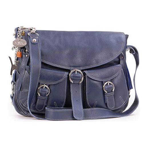 Catwalk Collection Handbags - vera pelle - borse a tracolla/borsa a mano/messenger/borsetta donna - con ciondolo a forma di gatto - courier - rosso