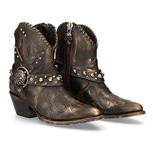 New Rock stivali da donna western cowboy skull vintage marrone rame new rock brown woman boots texas m. Wstm004-s1, rame, 38 eu