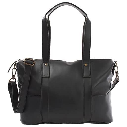 LECONI shopper borsa a spalla borsa a tracolla borsa in vera pelle in stile vintage borse da donna borsa a mano borsa di pelle 37x28x15cm grigio le0034-wax