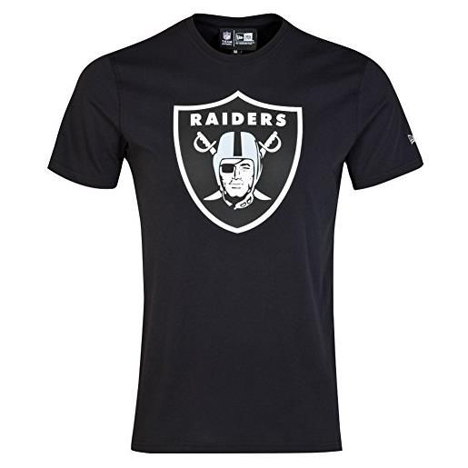 New Era t-shirt nfl team logo tee oakland raiders, uomo, black, xs