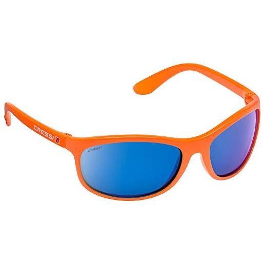 Cressi rocker floating sunglasses, occhiali da sole galleggianti con custodia uomo, nero/lenti specchiate blu, taglia unica