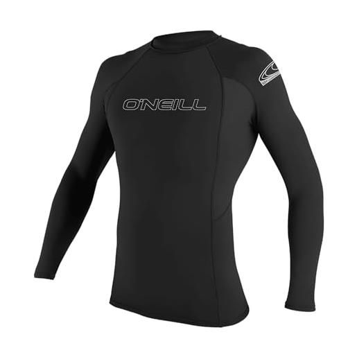 O'NEILL oneill wetsuits - maglia da muta da uomo basic skins crew rash vest, a maniche lunghe, uomo, basic skins l/s crew, nero, xxl