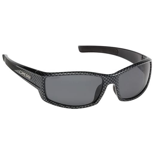 Cressi hunter sunglasses, occhiali sportivi da sole unisex adulto, carbone/lenti fumé, unica