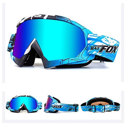 Ihrkleid, occhiali da motocross, motociclo, protezione antipolvere, antivento, occhiali da sci/snowboard, occhiali sportivi, per fuori strada, enduro, bianco