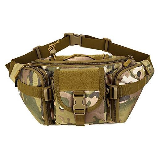 YFNT tactical marsupio portatile marsupio da esercito outdoor marsupio militare marsupio per ciclismo campeggio escursionismo caccia pesca, black