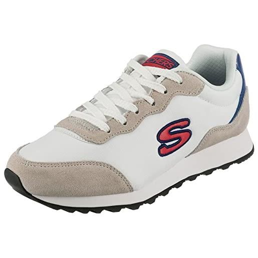 Skechers og 85 vibe'in, scarpe da ginnastica donna, bianco suede mesh duraleather rosso navt trim, 39 eu