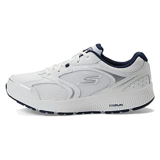 Skechers go run consistent running & walking performance sneaker, scarpe da ginnastica uomo, bianco blu marino, 45.5 eu x-larga