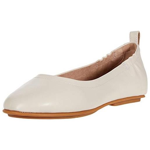 Fitflop allegro ballerina-leather, punta chiusa donna, bianco (ss20 jet stream 031), 43 eu