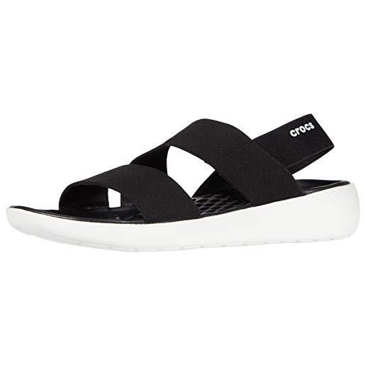 Crocs lite. Ride stretch sandal w donna sandali, sandali, grigio (light grey/white), 36/37 eu