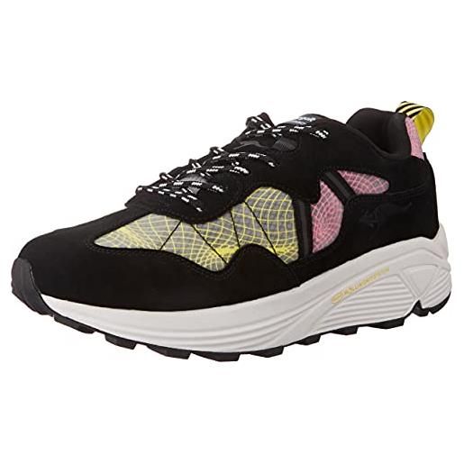 KangaROOS dynaflow-vibram, sneakers unisex-adulto, jet black neon pink, 42 eu