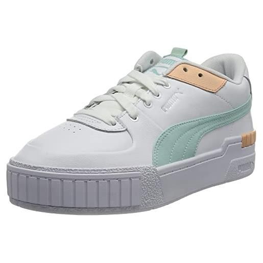 PUMA cali sport wn's, scarpe da ginnastica donna, bianco white-eggshell blue-peach parfait, 36 eu