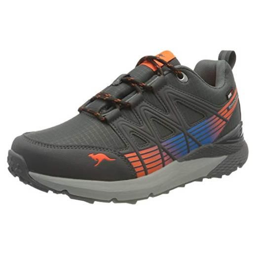 KangaROOS k-trun low rtx, scarpe da ginnastica unisex-adulto, steel grey neon orange, 42 eu