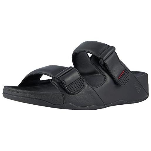 Fitflop gogh moc - leather, sandali a ciabatta uomo, blue (midnight navy 399), 42 eu