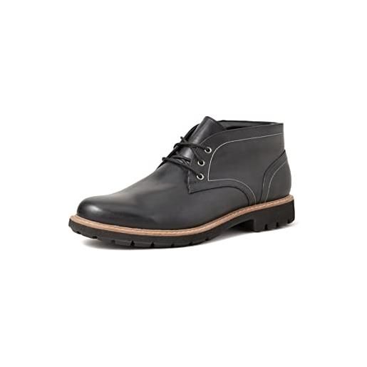Clarks batcombe hall scarpe stringate derby uomo, nero (black leather), 45 eu