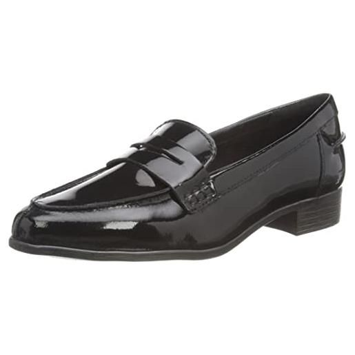 Clarks hamble loafer, mocassini donna, nero (nero black leather black leather), 41 eu