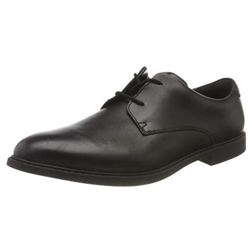 Clarks scala loop y, scarpe stringate derby, black leather, 37 eu larga
