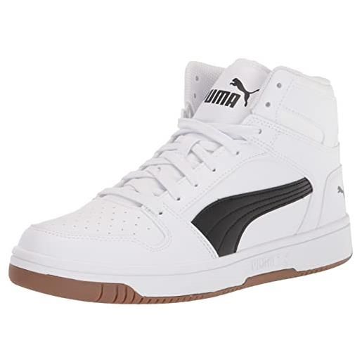 PUMA layup rimbalzo, scarpe da ginnastica uomo, bianco nero gomma, 44.5 eu