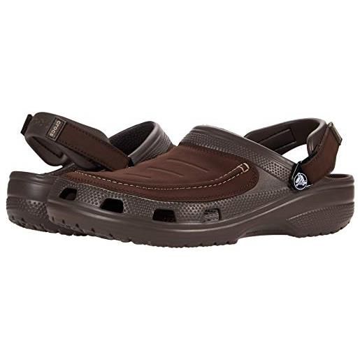 Crocs classic yukon vista ii clog, zoccoli da uomo, con tomaia in ecopelle e cinturini regolabili sul tallone, espresso, taglia 43-44 uk