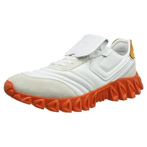 PANTOFOLA D'ORO 1886 sneakerball, scarpe con lacci uomo, bianco/arancio, 44 eu