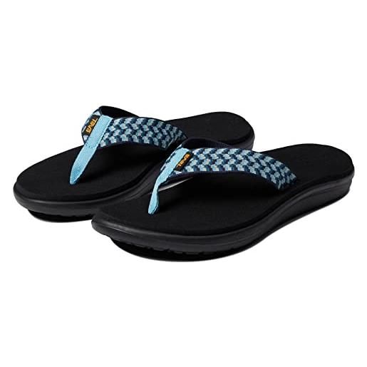 Teva w voya flip, infradito donna, paint tracks blue, 38 eu