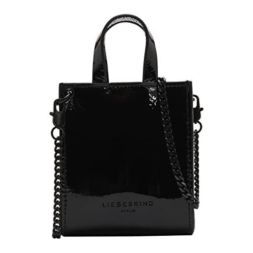 Liebeskind borsa di carta naplack, tracolla donna, nero, extra small (hxbxt 12.5cm x 10.5cm x 4.5cm)