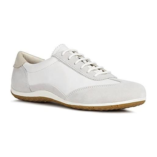 Geox d vega a, sneakers donna, bianco (off white/white), 35 eu