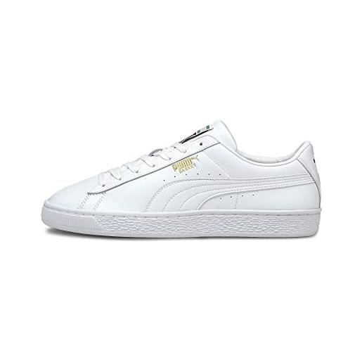 PUMA basket classic xxi, scarpe da ginnastica, uomo, puma white/puma white, 42 eu