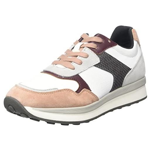 Geox d runntix b, sneakers donna, bianco/rosa (white/dk rose), 41 eu