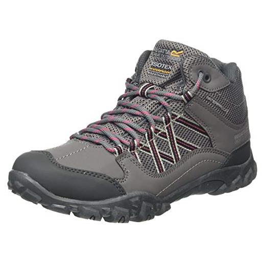 Regatta edgepoint mid waterproof hiking boot, stivali da escursionismo alti donna, grigio (granit/duchess 805), 39 eu