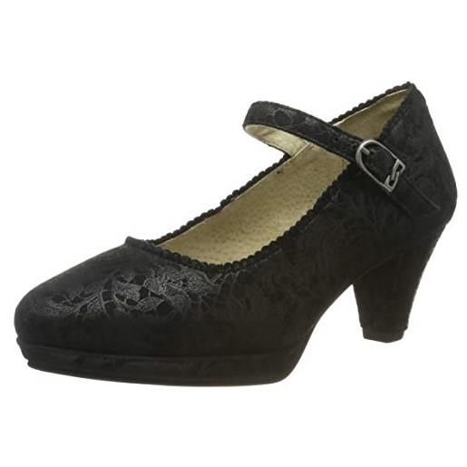 Stockerpoint schuh 5058, scarpe con cinturino alla caviglia donna, nero (schwarz schwarz), 37 eu
