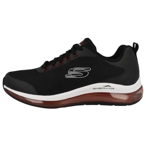 Skechers skech-air element 2.0, scarpe da ginnastica uomo, blu black mesh red synthetic trim bkrd, 43 eu