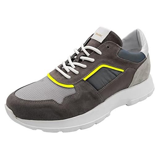 Marc Shoes adrien, scarpe da ginnastica uomo, cow suede-textile dark grey, 42 eu