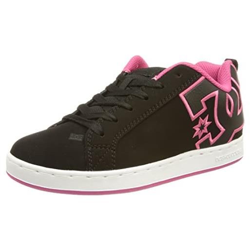 DC Shoes court graffik, scarpe da ginnastica donna, stencil rosa nero, 40.5 eu
